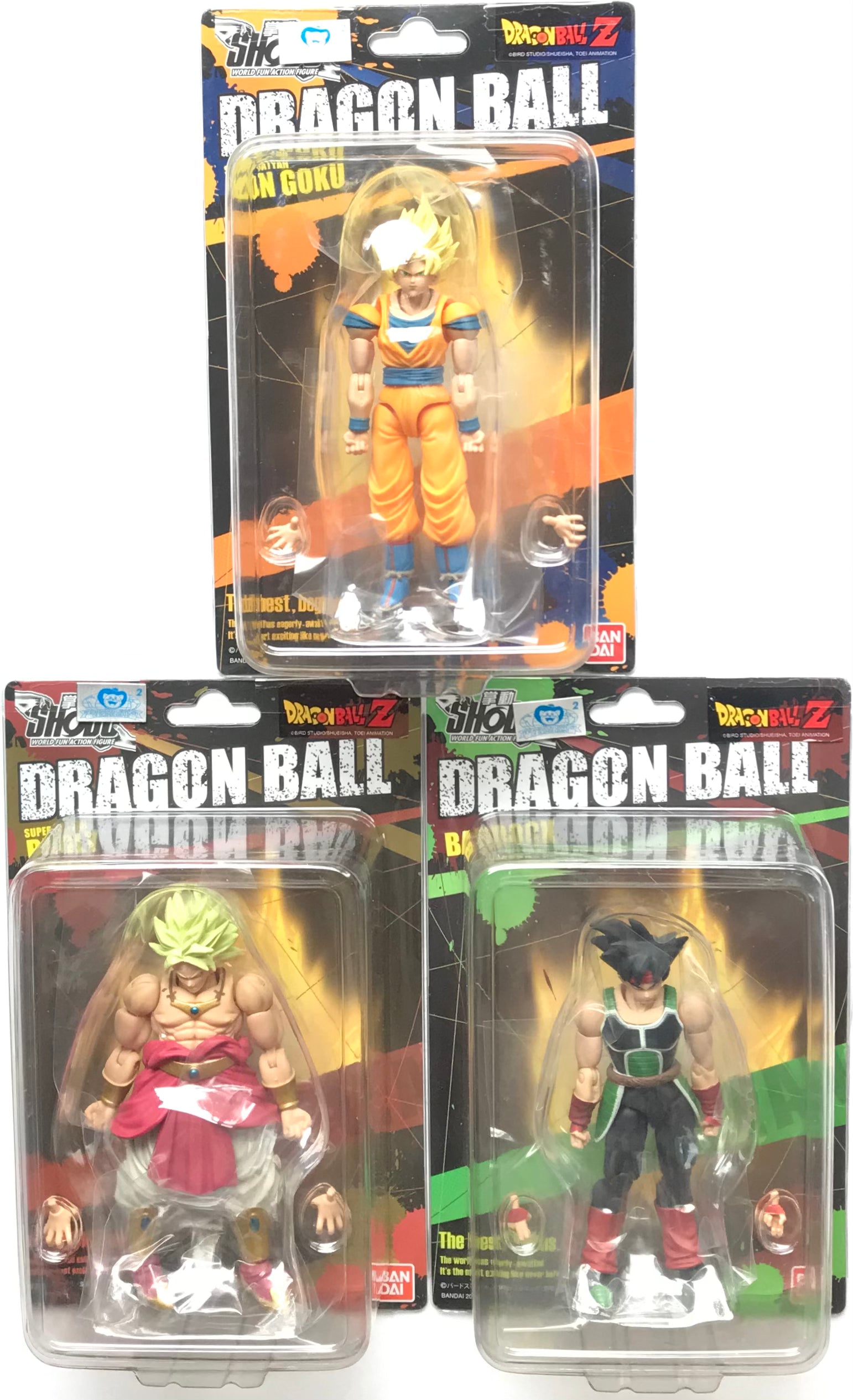 Shodo Dragon Ball Z Super Saiyan Broly, Son Goku, and Bardock