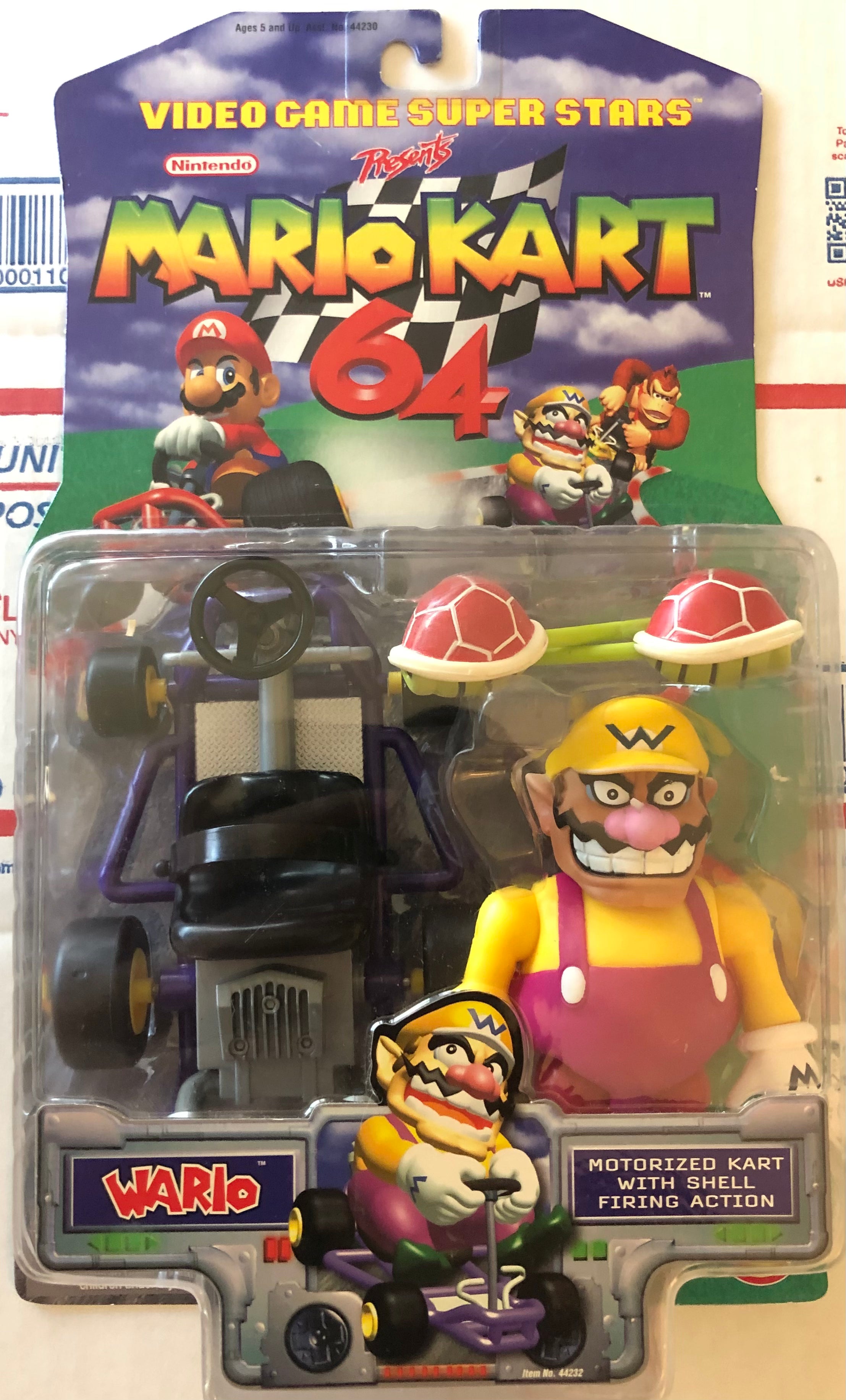 Mario Kart 64 Toybiz Wario Figure With Red Shells Cam Arts 9827