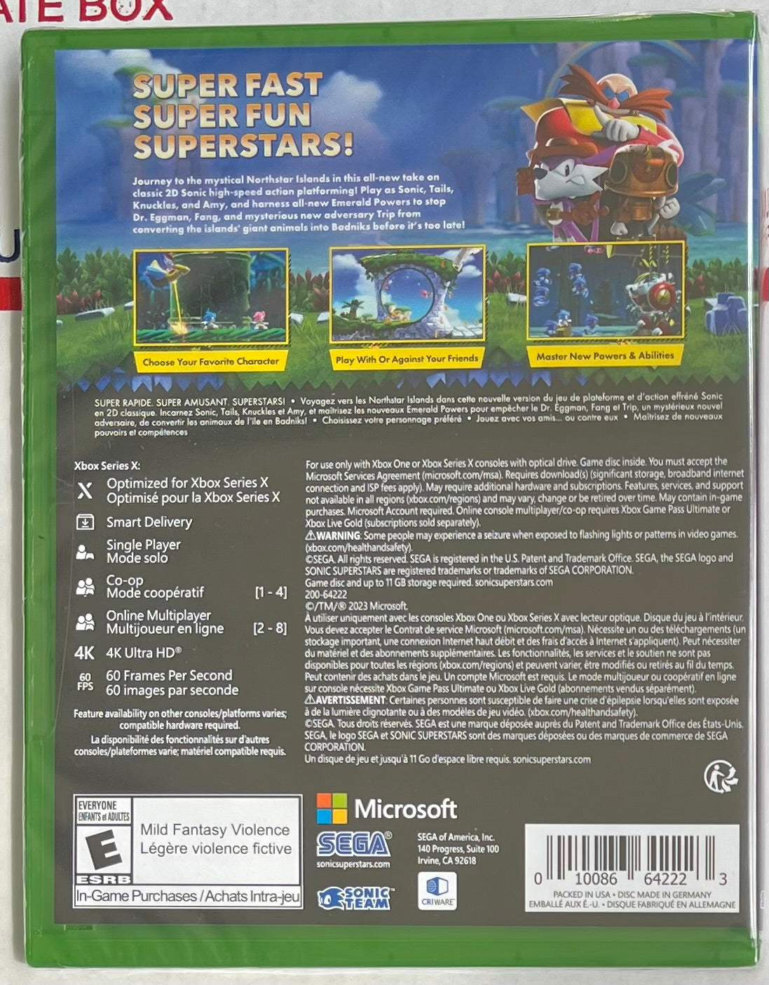 Xbox Series X Xbox One Sonic Superstars SEGA Video Game