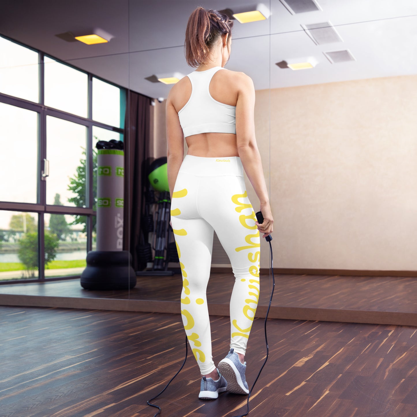 Kawieshan Warriors White and Yellow Yoga Leggings