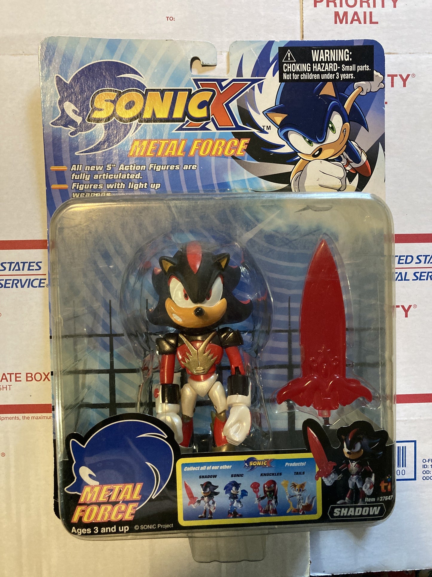 Sonic X Metal Force Sonic Action Figure Toy Island Toys R Us Light NIB RARE