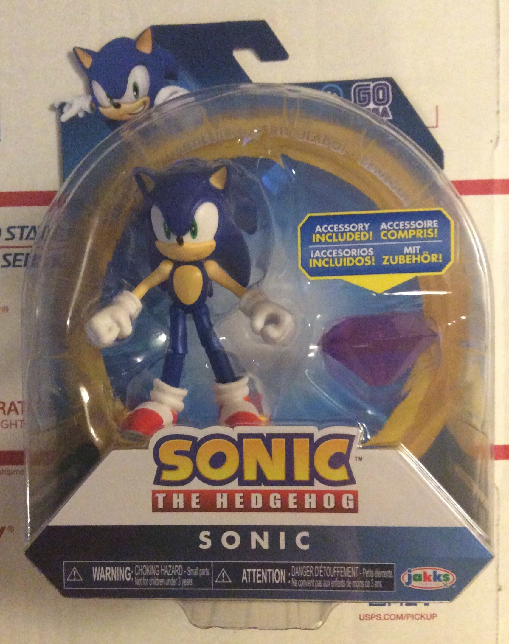 Jakks Sonic The Hedgehog 4" Articulated Figure With Chaos Emerald Acce ...