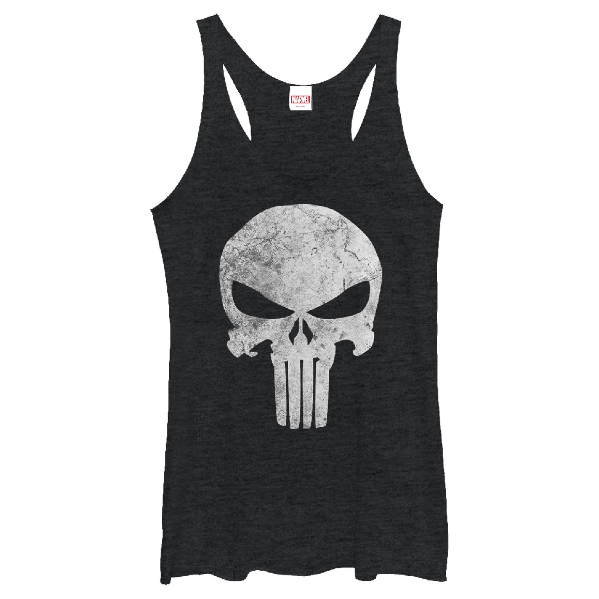 Junior's Marvel Punisher Distresskull Tank Top