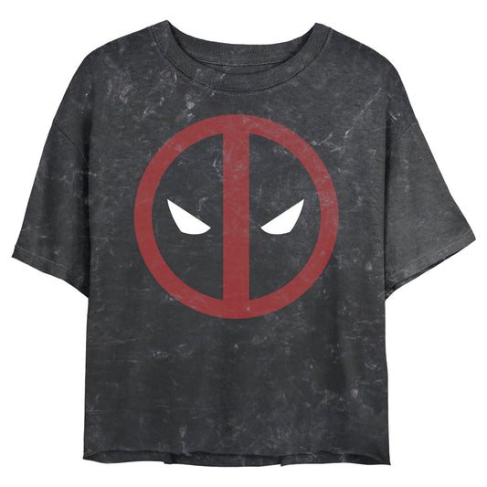 Junior's Marvel DeadPool StraightAway Mineral Wash Crop Top