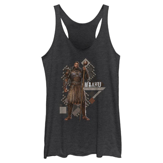 Junior's Marvel Black Panther Wakanda Forever Mbaku Pattern Tank Top